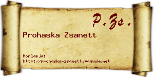 Prohaska Zsanett névjegykártya